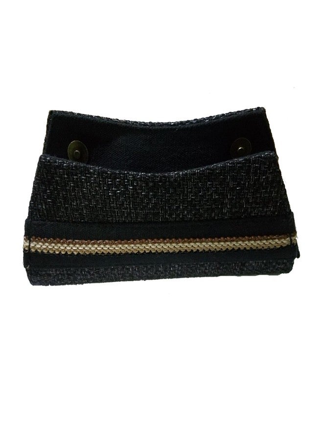 Salvus APP SOLUTIONS Elegant Black Fabric Hand Clutch Bag for Women | Compact Handheld Purse for Office, College & Daily Use (10x3x24 cm) - Image 5